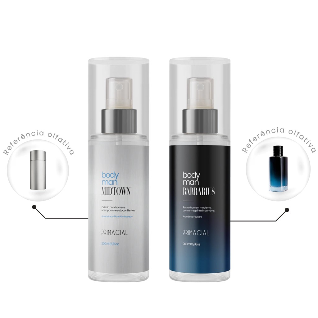 Kit Body Man Midtown + Barbarius 200ml - Vista frontal completa